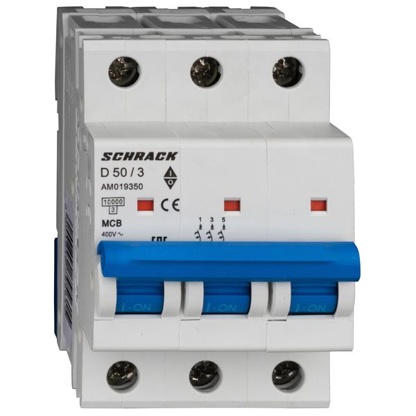 Miniature Circuit Breaker (MCB) AMPARO 10kA, D 50A, 3-pole image 1