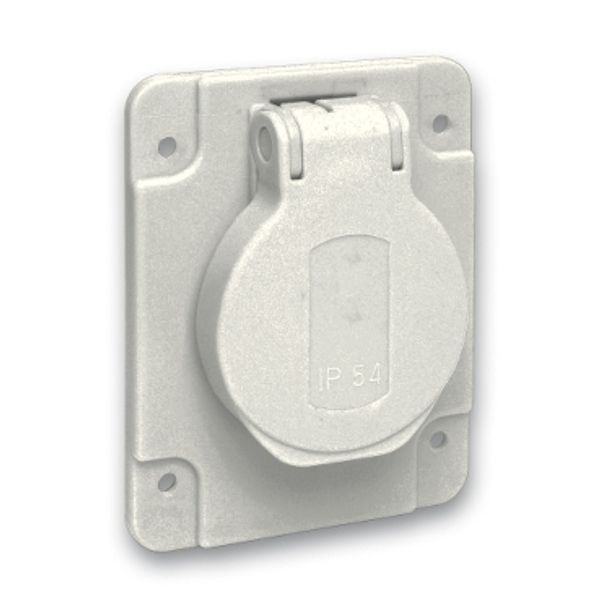 PratiKa socket - grey - 2P + E - 10/16 A - 250 V - French - IP54 - flush - back image 2