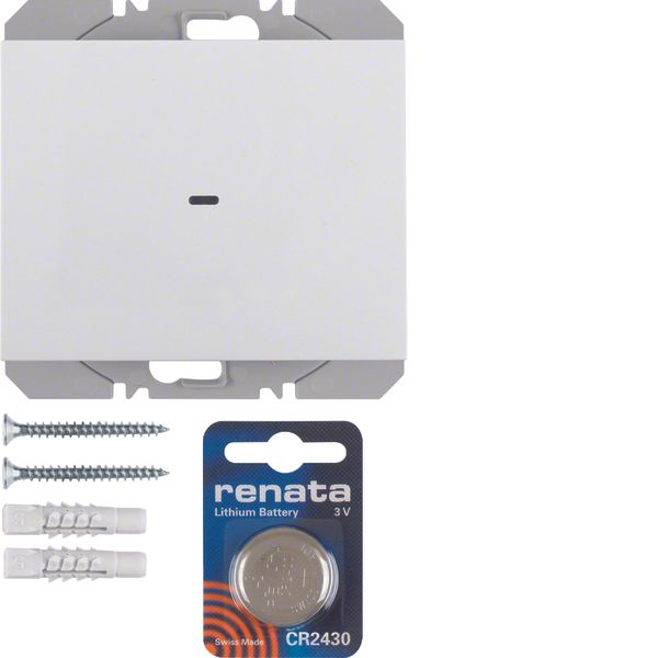 KNX radio wall-transmitter 1gang flat quicklink, K.1, p. white glossy image 1