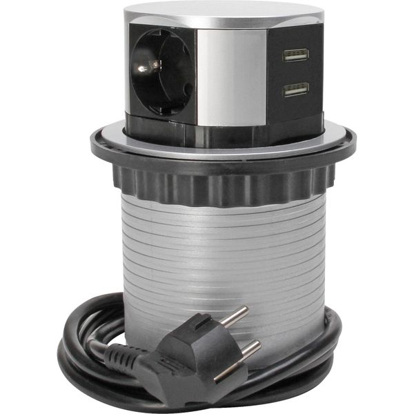 Socket tower 3x Silver PG connector image 1