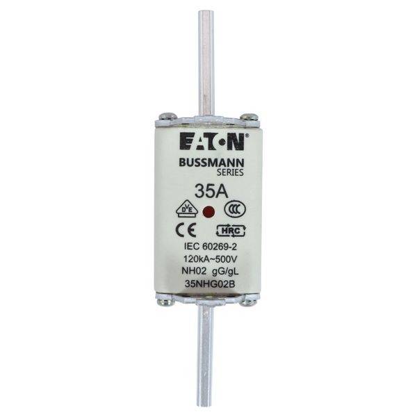 Fuse-link, LV, 35 A, AC 500 V, NH02, gL/gG, IEC, dual indicator, live gripping lugs image 11