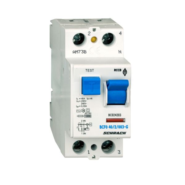 Residual current circuit breaker 40A, 2-pole,30mA, type AC,G image 1