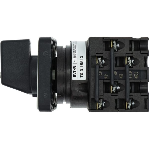 ON-OFF button, T0, 20 A, flush mounting, 3 contact unit(s), Contacts: 6, Spring-return in START position, 90 °, maintained, With 0 (Off) position, Wit image 12