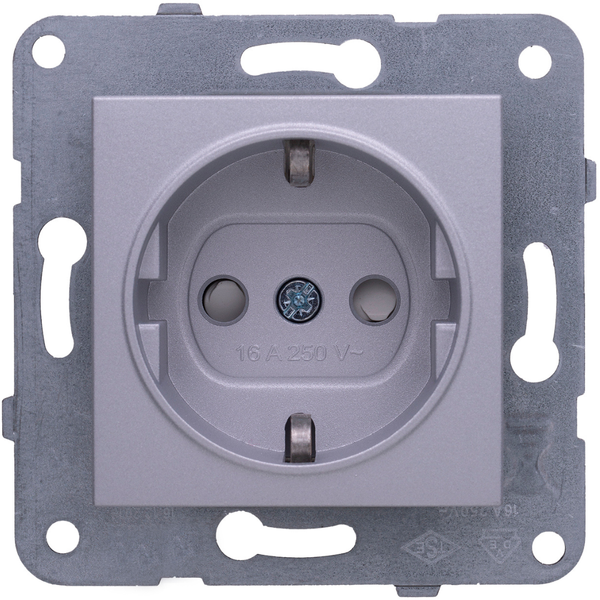 Karre Plus-Arkedia Silver (Quick Connection) Child Protected Earthed Socket image 1