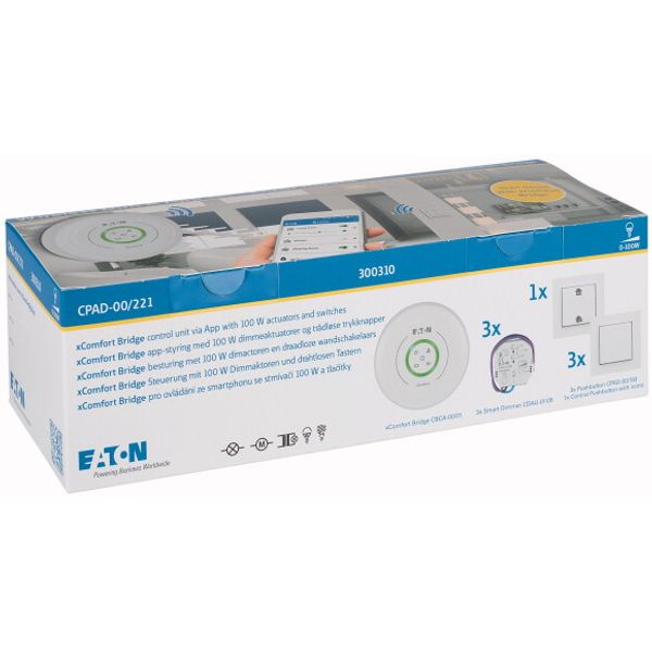 Wireless xComfort Bridge package, flush mount, 3 Smart Dimming Actuators, 0-100W, 230VAC, R/L/C/LED, 3 wireless switches, 1 wireless master switch, Pu image 3