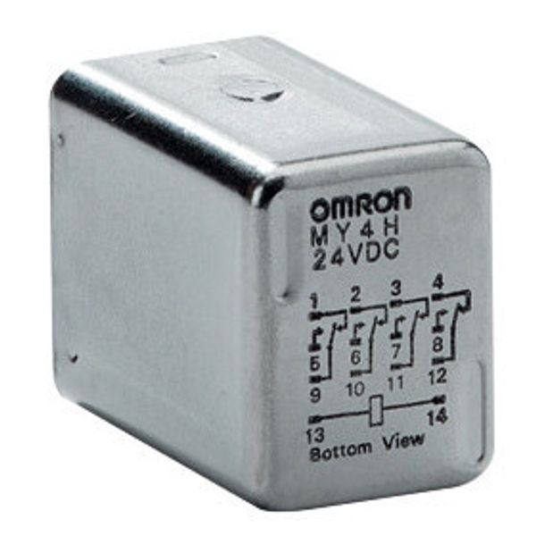Hermetically-sealed relay, plug-in, 14-pin, 4PDT, 3 A, bifurcated cont image 1