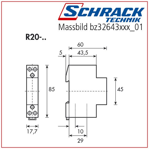 Modular contactor 25A, 1 NO + 1 NC, 230VAC, 1MW image 3