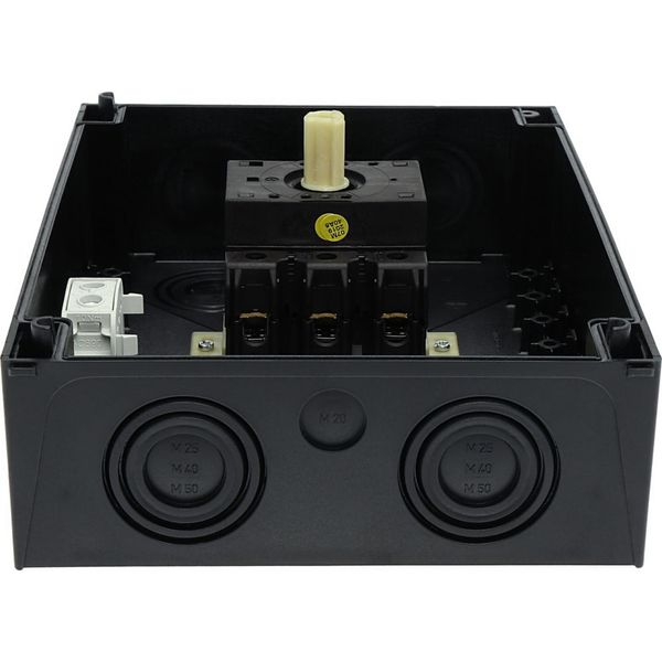 On-Off switch, P3, 100 A, surface mounting, 3 pole, with black thumb grip and front plate image 35