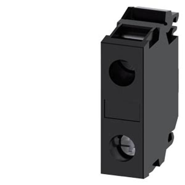 Support terminal, black, screw terminal, for front plate mounting image 1