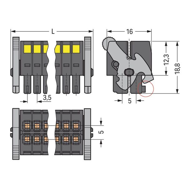 1-conductor female connector, 2-row CAGE CLAMP® 1.5 mm² black image 4