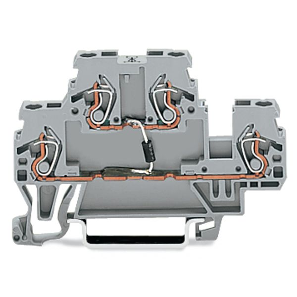 Component terminal block double-deck with diode 1N4007 gray image 4