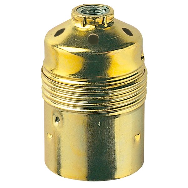 E27M10x1brass lamphld smooth earth term. image 1