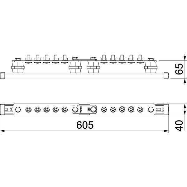 1802 DC 5+5 CU Equipotential busbar BigBar/5+5 connections CU 5+5 x M10 image 2