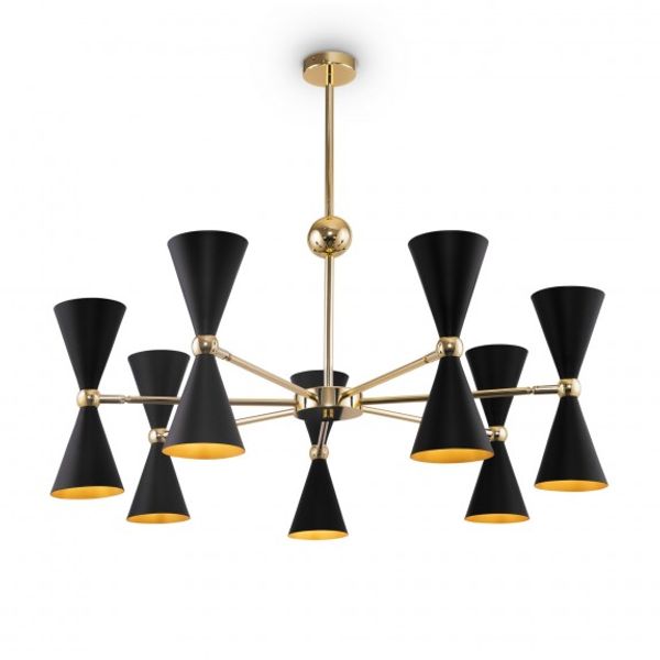Modern Vesper Pendant Lamp Black with Gold image 2