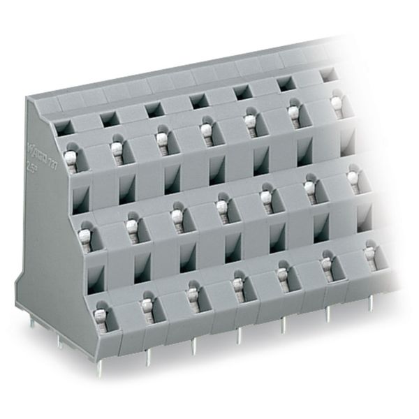 Triple-deck PCB terminal block 2.5 mm² Pin spacing 10 mm gray image 1