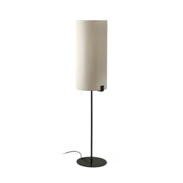 NILA BLACK FLOOR LAMP W/ WHITE SHADE 1xE27 image 1