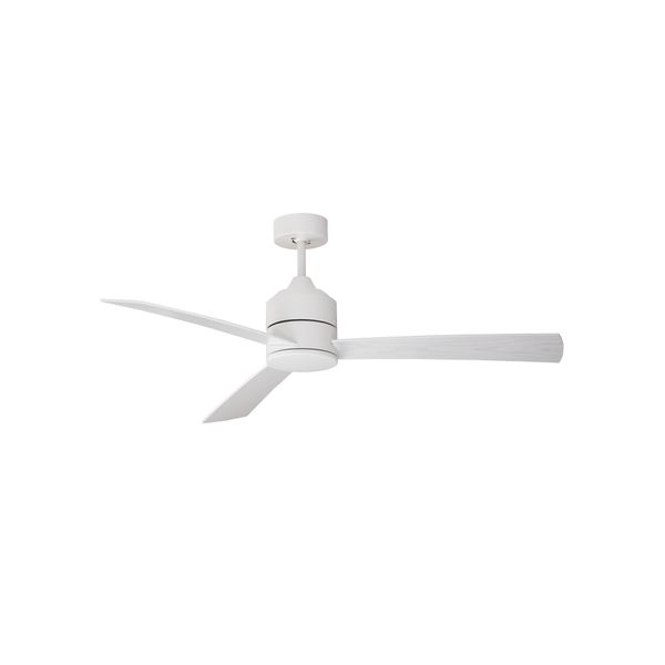 Fan White Aluminium White & Oak   Plywood D: 137.1 cm  H: 38.2 cm 6 Speed Remote 52’’ Blade, DC 38 Watt AC220-240V 5041CFM 205RPM,5,1Kg Summer/Winter Function, With Light & Remote Control,2 Years Light & control 10 Years Motor image 1