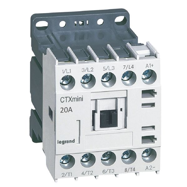 4-pole mini contactors CTX³ - 20 A - 24 V= - screw terminals image 1