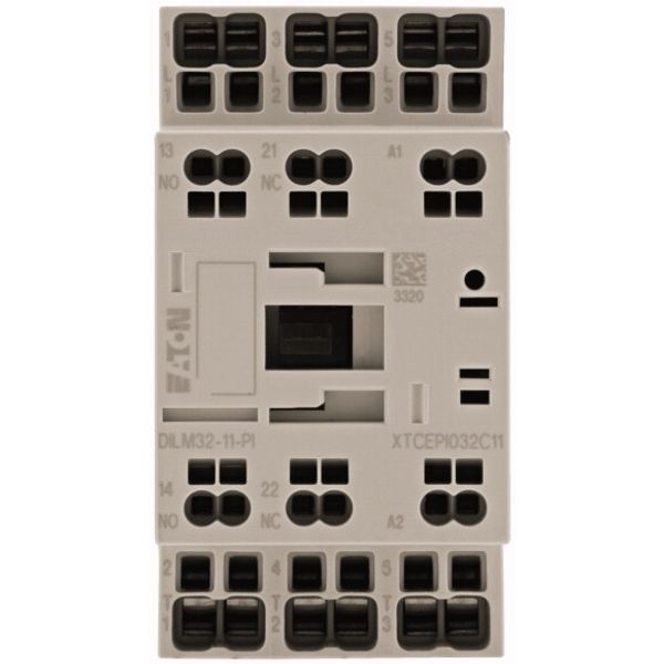 Contactor, 3 pole, 380 V 400 V 15 kW, 1 N/O, 1 NC, 220 V 50/60 Hz, AC operation, Push in terminals image 1