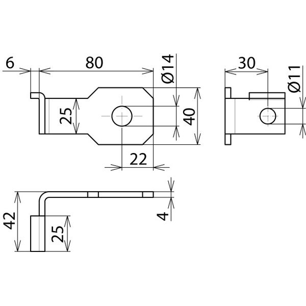 Connection bracket IF1 angled bore diameter d1 14 mm image 2