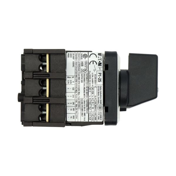 On-Off switch, P1, 25 A, flush mounting, 3 pole, with black thumb grip and front plate image 18