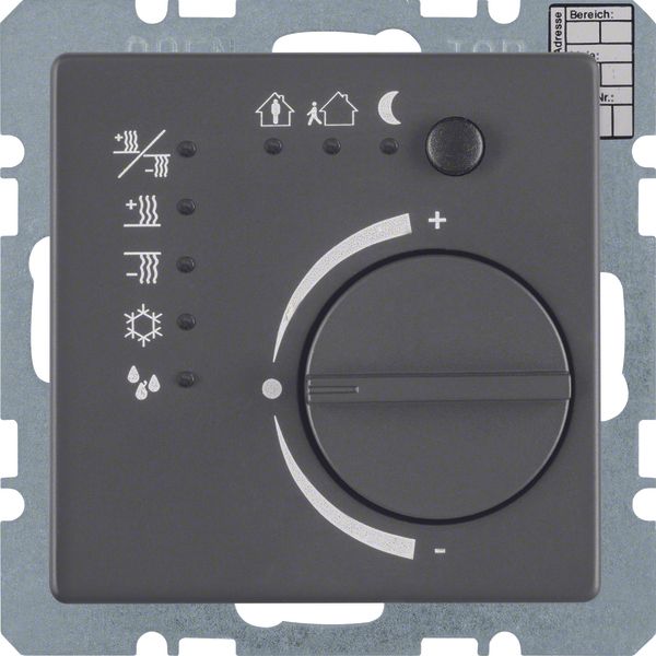 Thermostat with push-button interface, Q.1/Q.3, anthracite velvety image 1
