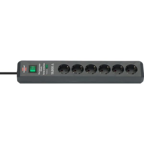 Secure-Tec 19.500A extension lead with surge protection 6-way anthracite 2m H05VV-F 3G1,5 image 1