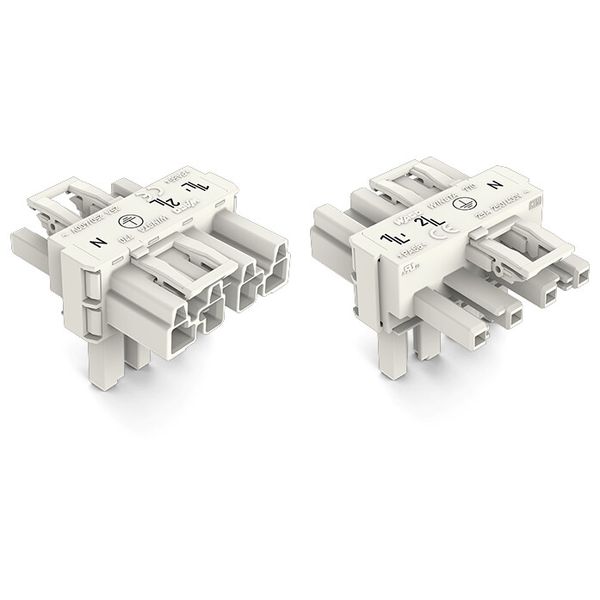 T-distribution connector 4-pole Cod. A white image 2