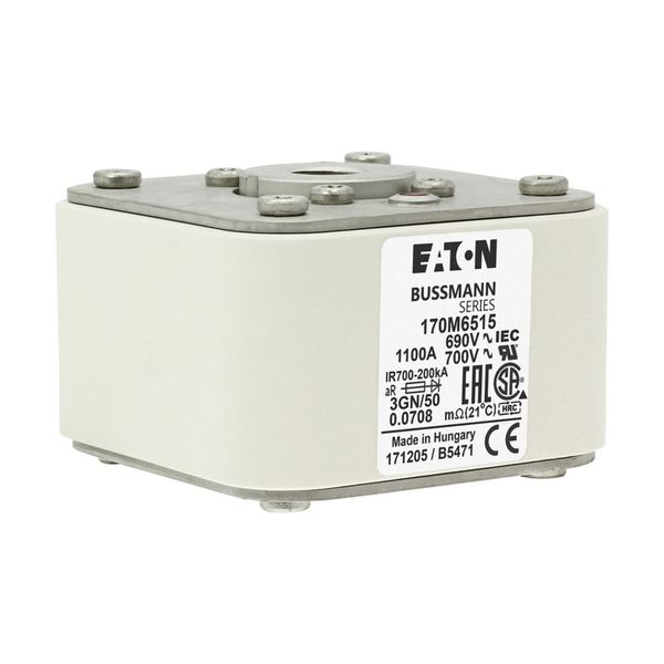 Fuse-link, high speed, 1100 A, AC 690 V, size 3, 76 x 92 x 53 mm, aR, IEC, UL, single indicator image 23