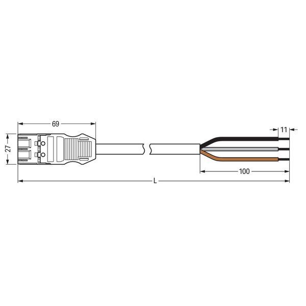 pre-assembled connecting cable Eca Plug/open-ended brown image 6