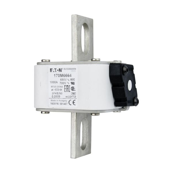 Fuse-link, high speed, 1000 A, AC 690 V, size 3, 76 x 92 x 135 mm, aR, IEC, UL, single indicator image 5