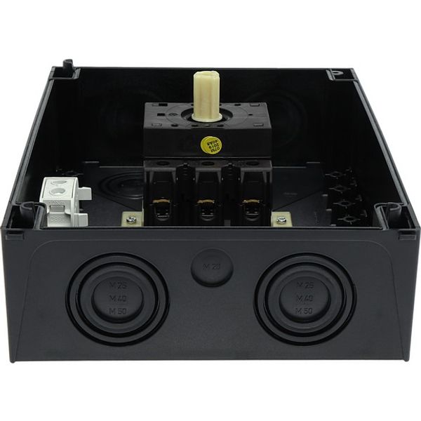 On-Off switch, P3, 100 A, surface mounting, 3 pole, with black thumb grip and front plate image 6