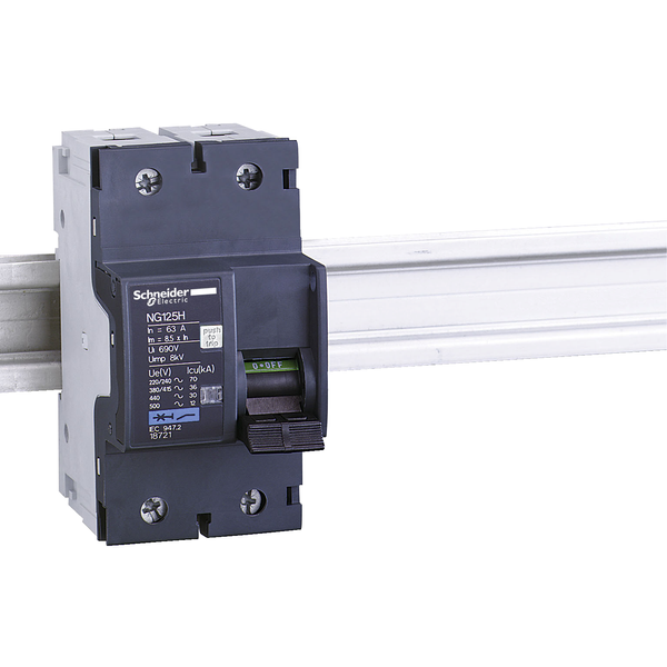 Miniature circuit-breaker, Acti9 NG125H, 2P, 50 A, C curve, 36 kA (IEC 60947-2) image 3