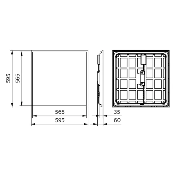 Ledinaire panel, All-in, 28 W, 600x600 mm, VPC, 3400 lm, 3000 K, 4000 K, DALI, UGR19 image 2