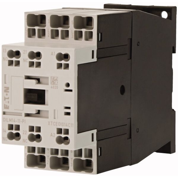 Contactor, 3 pole, 380 V 400 V 6.8 kW, 1 N/O, 1 NC, 220 V 50/60 Hz, AC operation, Push in terminals image 2