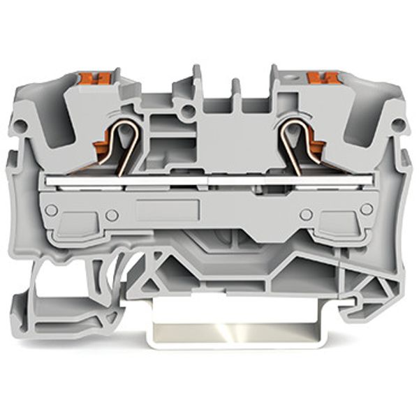 2-conductor through terminal block with push-button 6 mm² gray image 3