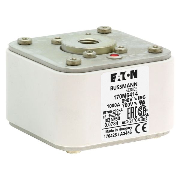 Fuse-link, high speed, 1000 A, AC 690 V, size 3, aR, IEC, UL, single indicator image 6