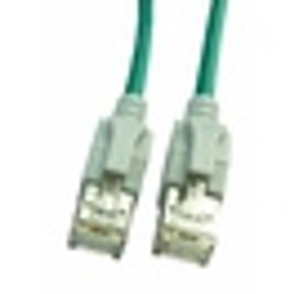 LED Patchcord RJ45 shielded, Cat.6a 10GB, LS0H, green, 0.5m image 2