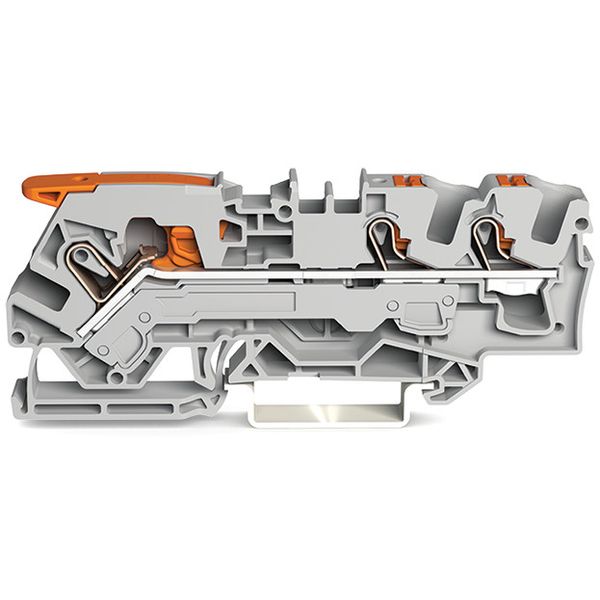 3-conductor through terminal block with lever and push-button 6 mm² gr image 3