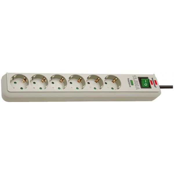 Eco-Line 13.500A extension socket with surge protection 6-way light grey 1,5m H05VV-F 3G1,5 image 1