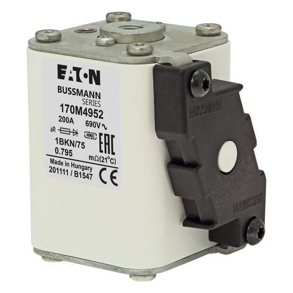 Fuse-link, high speed, 200 A, AC 1000 V, size 1, 52 x 69 x 74 mm, aR, IEC, UL, single indicator image 7