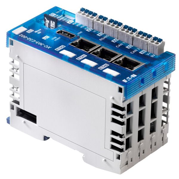 XC303 modular PLC, small PLC, programmable CODESYS 3, SD Slot, USB, 3x Ethernet, 2x CAN, RS485, four digital inputs/outputs image 4