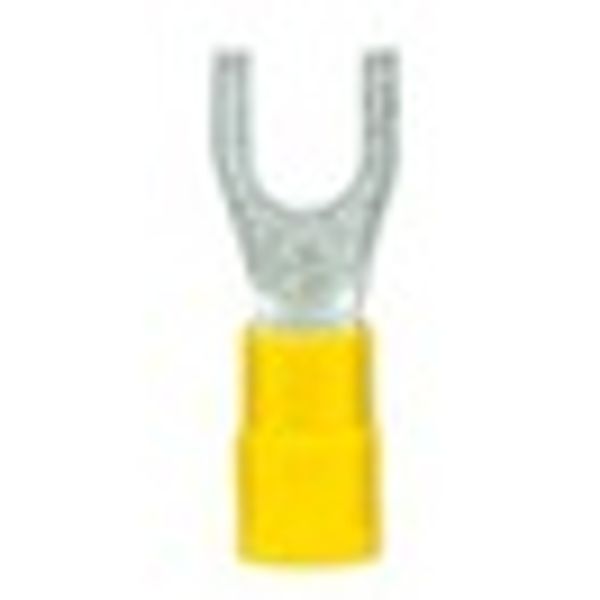Fork crimp cable shoe, insulated, yellow, 4-6mmý, M6 image 2
