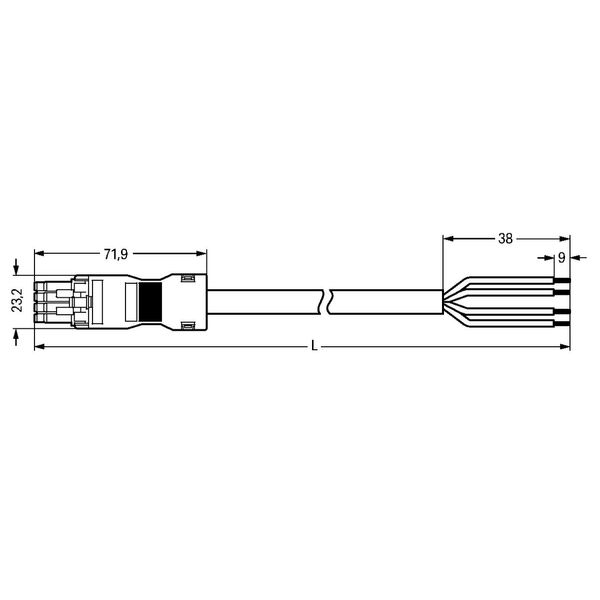 pre-assembled connecting cable Eca Socket/open-ended light green image 3