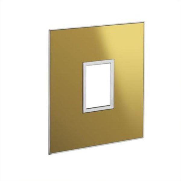 Arteor™ - American and South African standard plate 1 vertical square modules for 2'' x 4'' box - Reflective Metal - Gold image 1