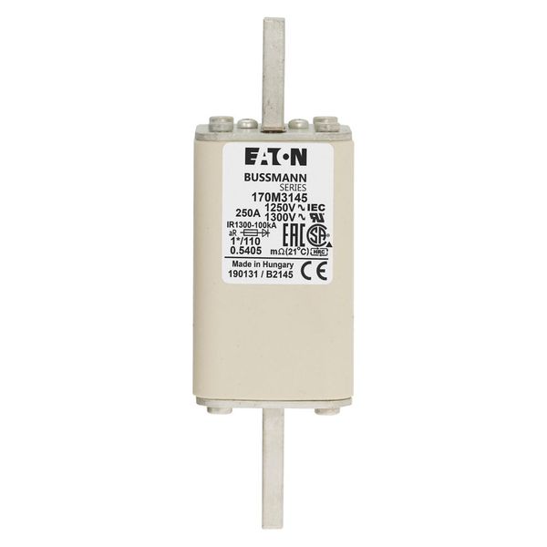 Fuse-link, high speed, 250 A, AC 1250 V, compact size 1, 45 x 45 x 138 mm, aR, DIN, IEC, single indicator image 14