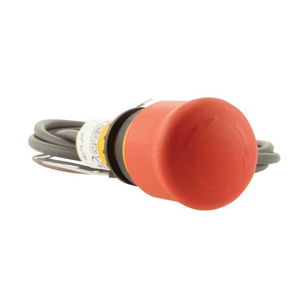 Emergency stop/emergency switching off pushbutton, Mushroom-shaped, 38 mm, Turn-to-release function, 2 NC, Cable (black) with non-terminated end, 4 po image 16