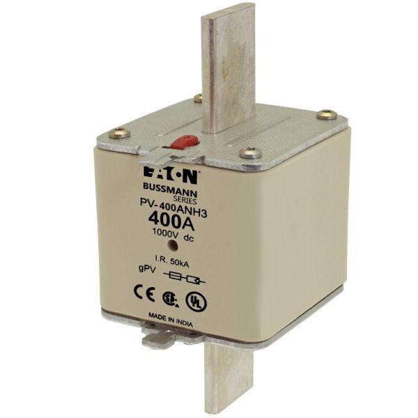 Fuse-link, high speed, 400 A, DC 1000 V, NH3, gPV, UL PV, UL, IEC, dual indicator image 4