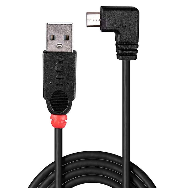 1m USB 2.0 Type A to Micro-B Cable, 90 Degree Right Angle For use with cameras, mobile phones and PDAs! image 2