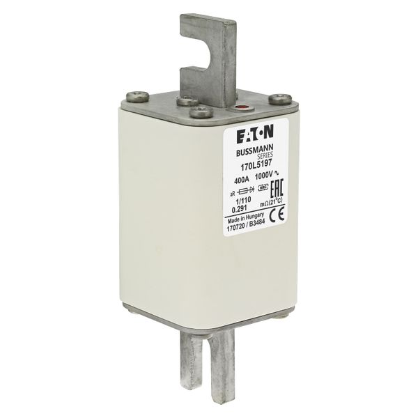 Fuse-link, high speed, 400 A, AC 1000 V, Size 1, 51 x 51 x 141 mm, aR, DIN, IEC, single indicator image 19